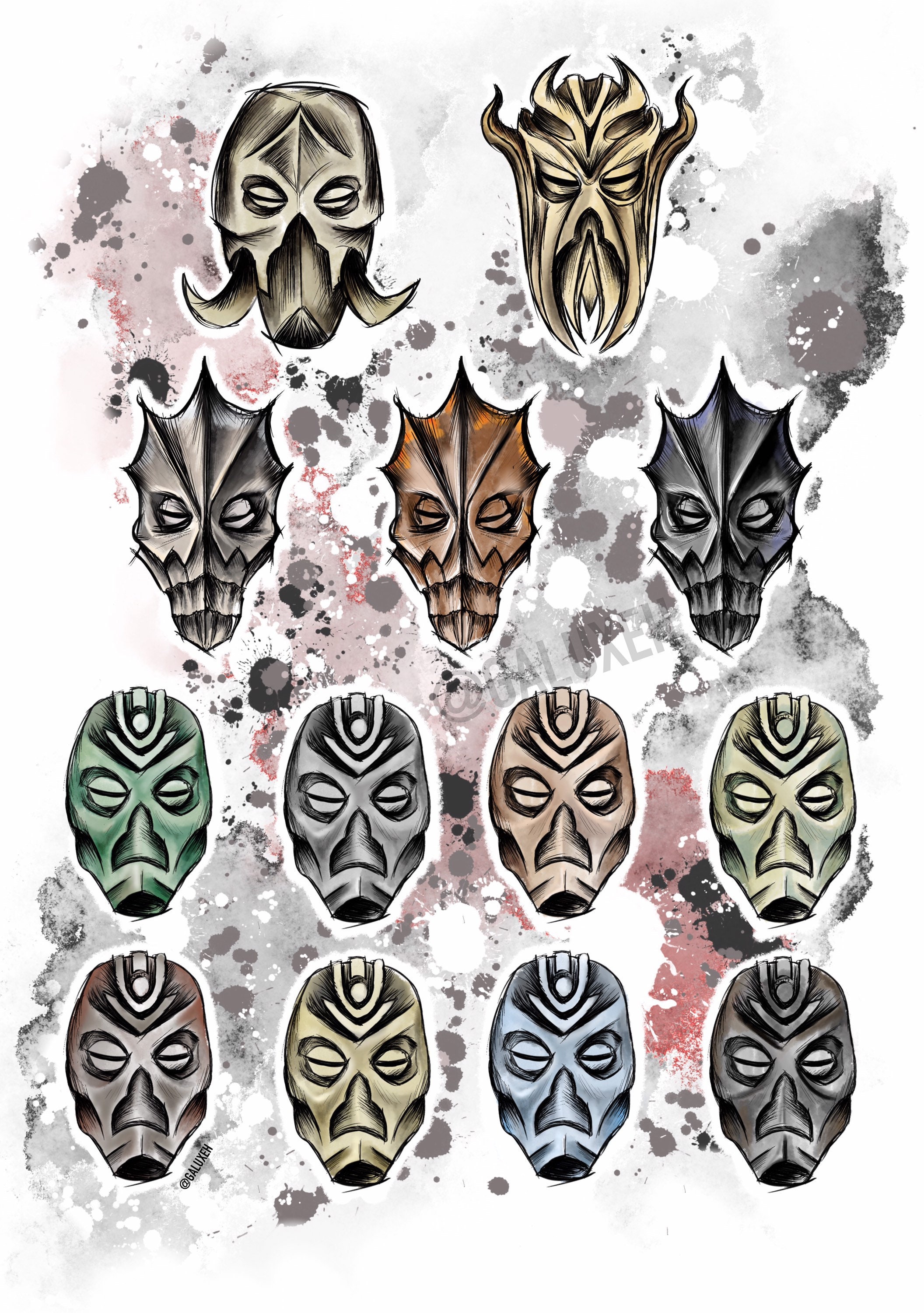 afkom Tilsvarende tromme Skyrim Dragon Priest Mask Print INSPIRED A4 A3 - Etsy