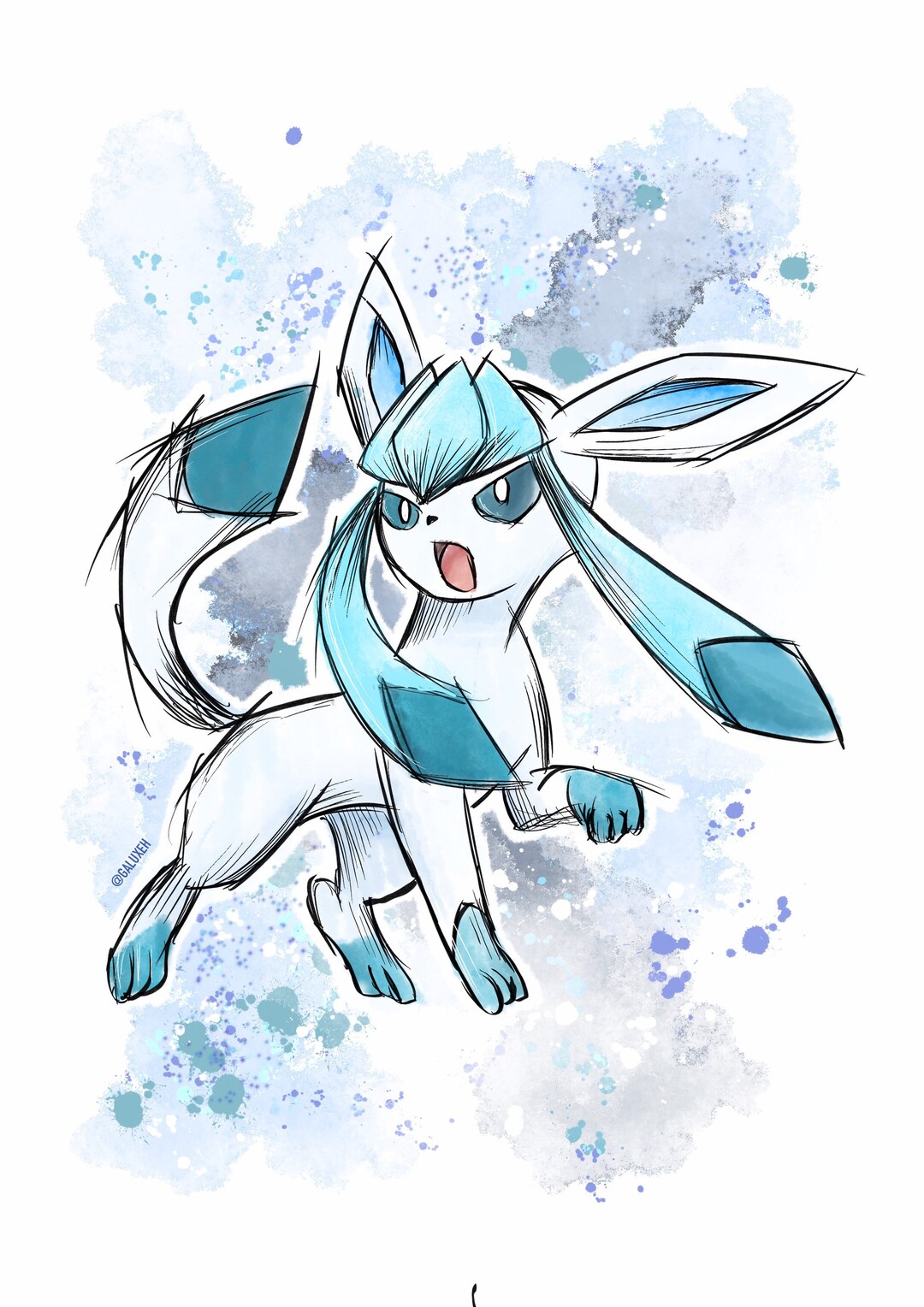 Glaceon Watercolour Pokemon Print A4 A5 - Etsy Canada