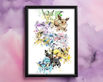 Eeveelutions Pokemon Print A4 A5