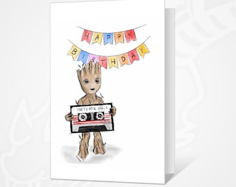 Groot Birthday Card A6 with Envelope