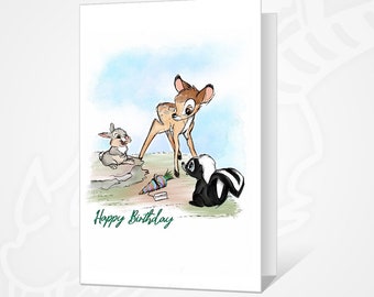 Bambi Birthday card A6 with envelope