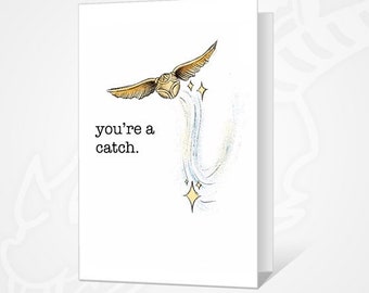 Golden Snitch Valentines Day Card Love Celebration Anniversary HARRY POTTER A6 with envelope
