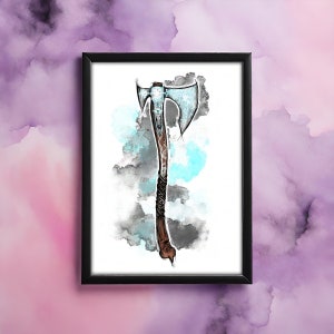 Leviathan Axe inspired Print God of War KRATOS AXE