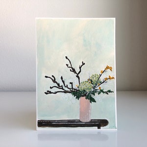 Simply Arranged - original floral painting, acrylic on paper