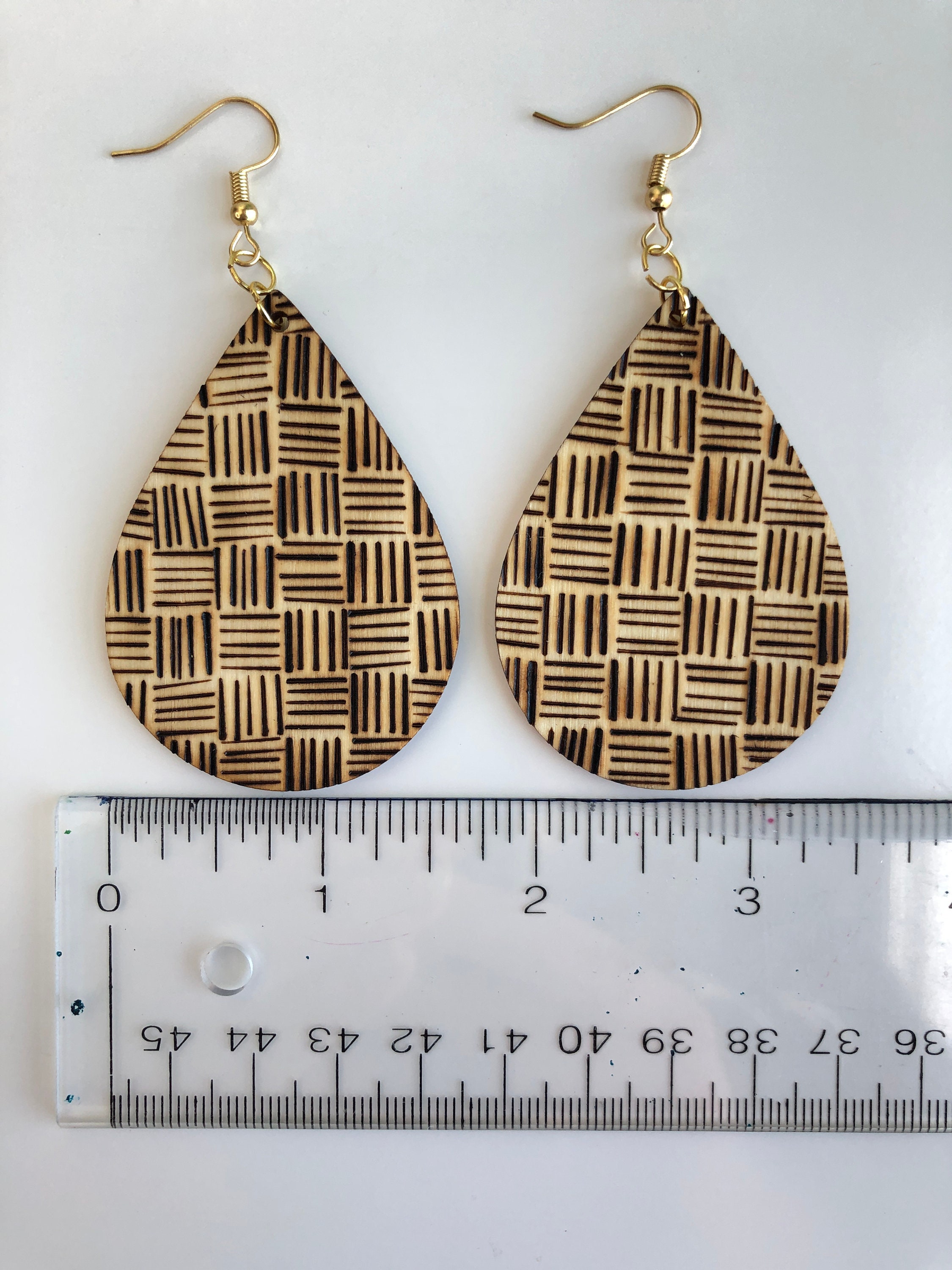 Woven Wood Burn Earrings Original Wood Burning on Wood Earrings Etsy