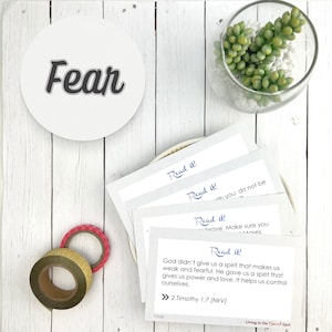4 Scripture Cards -  Prayer Cards on Fear