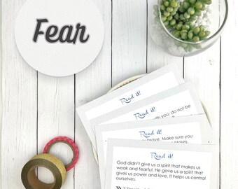 4 Scripture Cards -  Prayer Cards on Fear