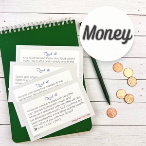 4 Scripture Cards -  Prayer Cards on Stewardship and Money