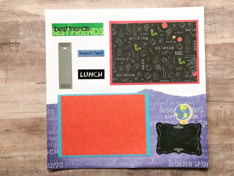 Sixth Grade Scrapbook Pages Back to School Pages Premade Sixth Grade Layouts Sixth Grade Scrapbook Layouts Back to School Layout image 9