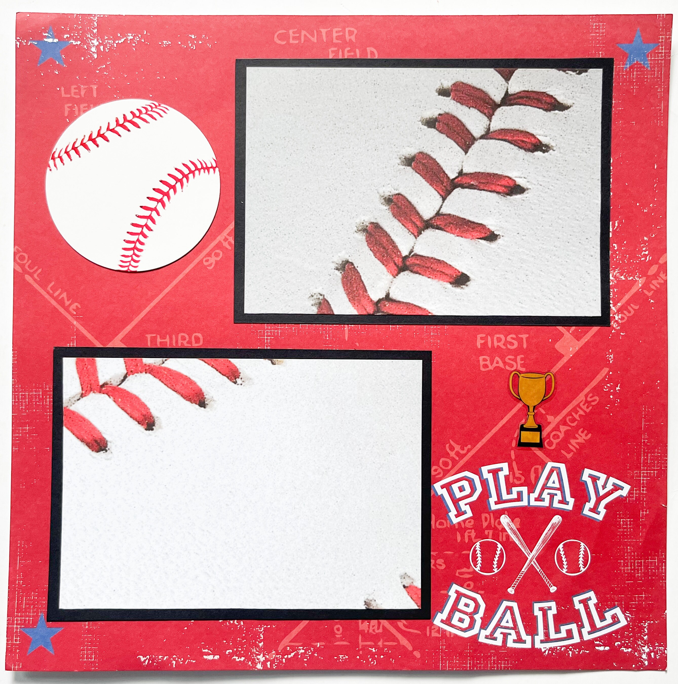 Baseball Scrapbook Pages - Premade Baseball Layouts - 12 by 12 Premade ...
