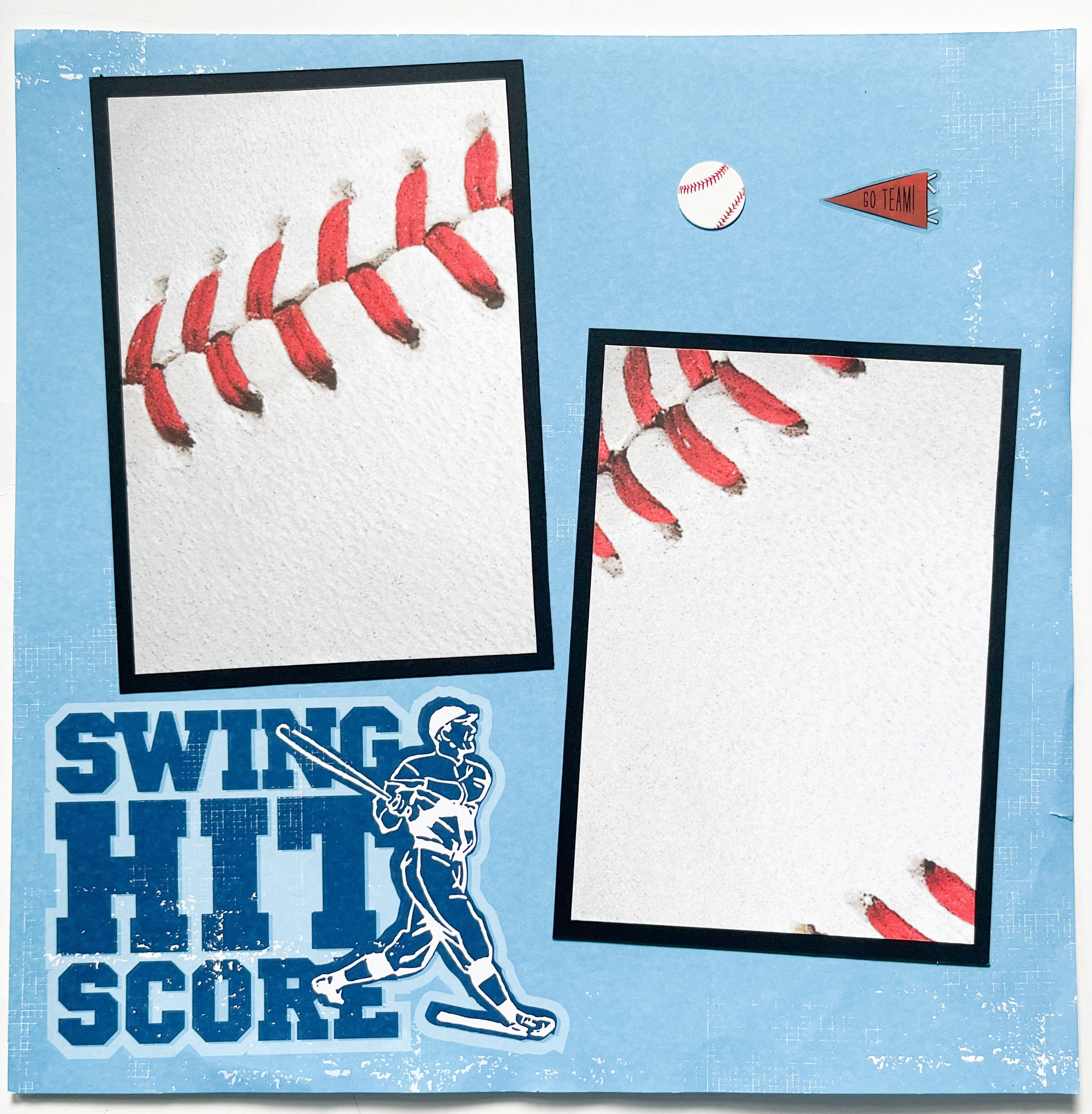 Baseball Scrapbook Pages - Premade Baseball Layouts - 12 by 12 Premade ...