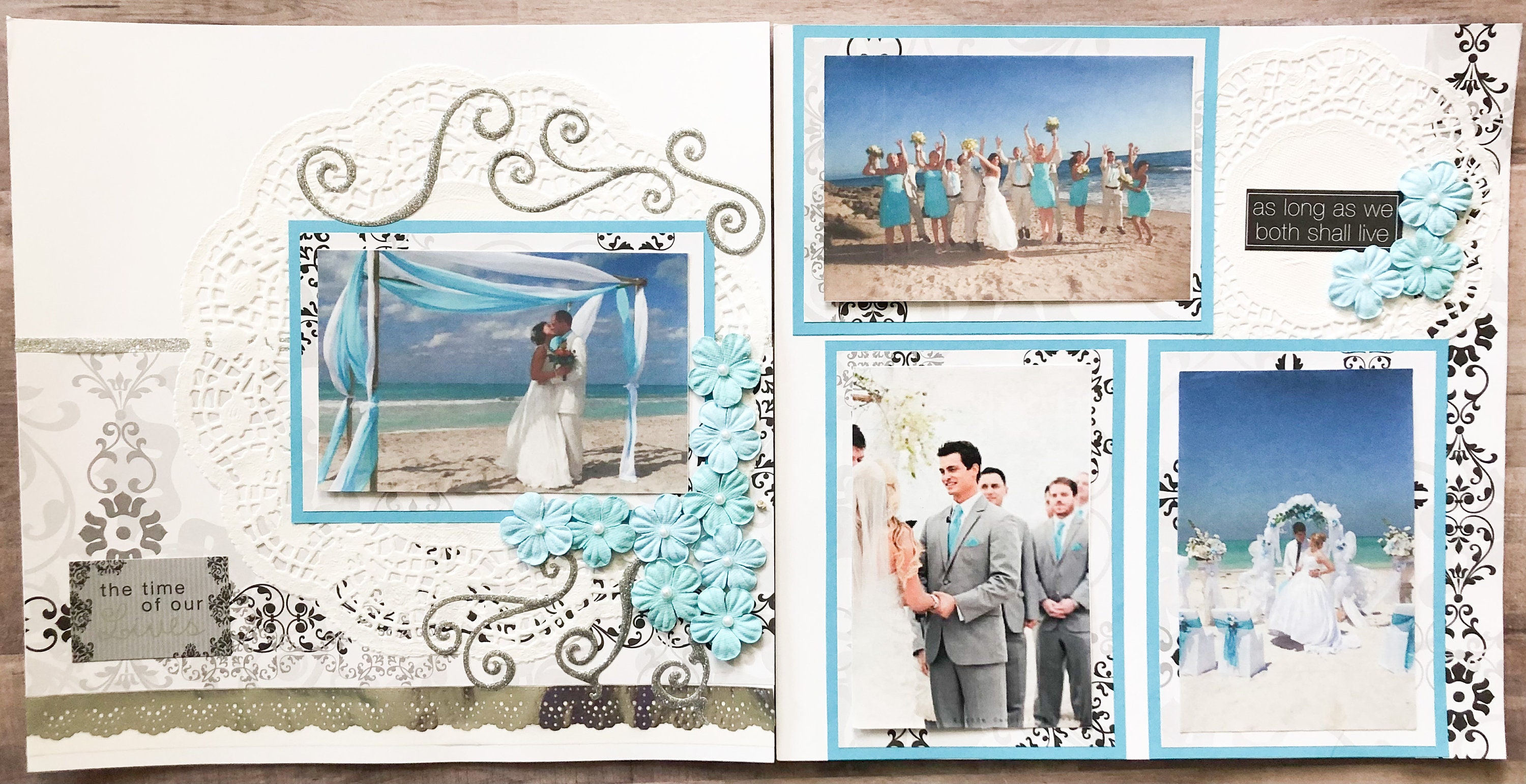 Beach Wedding Pages Turquoise Wedding Scrapbook Pages - Etsy