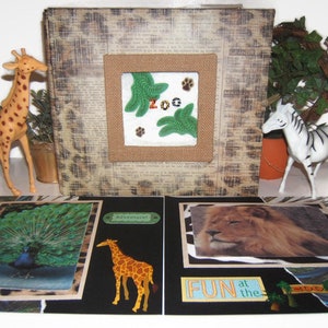 Zoo Scrapbook Album - Zoo photo album - Trip to the zoo album - kids scrapbook album - 8 by 8 zoo scrapbook album - premade zoo scrapbook
