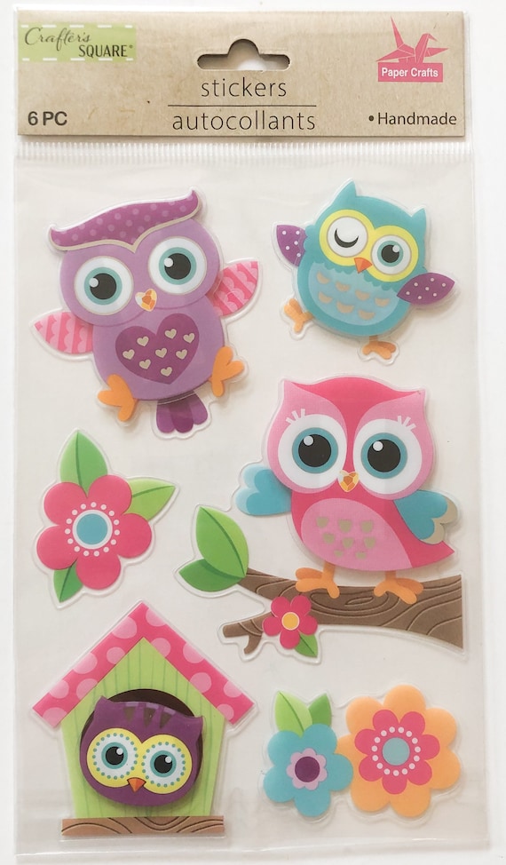 Craft Embellishments: Green Owls - 6pc Craft Embellishments: Green Owls - 6pc