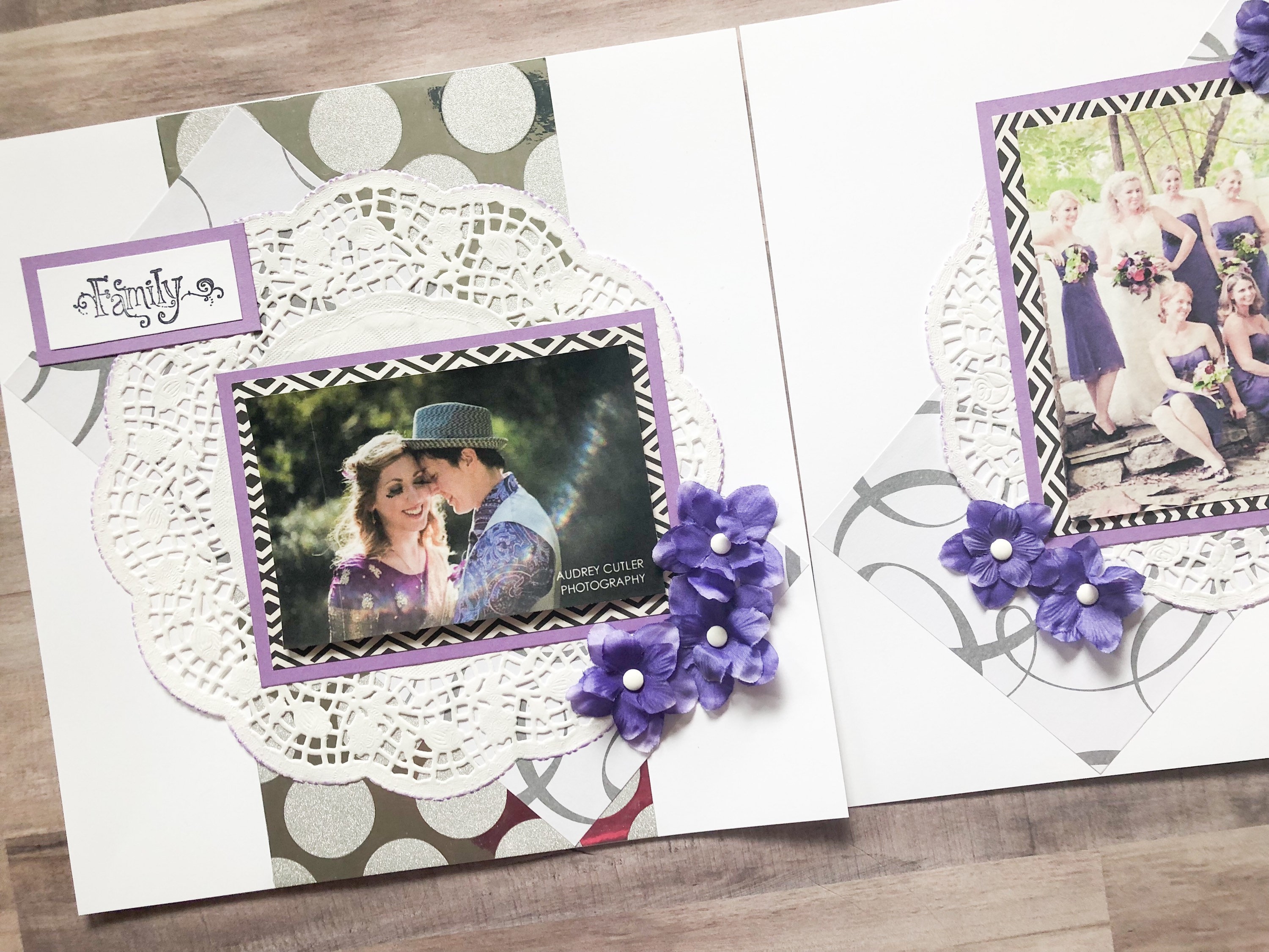 Premade Purple Wedding Scrapbook Pages Purple Wedding Scrapbook Layouts Wedding Scrapbook Pages Etsy