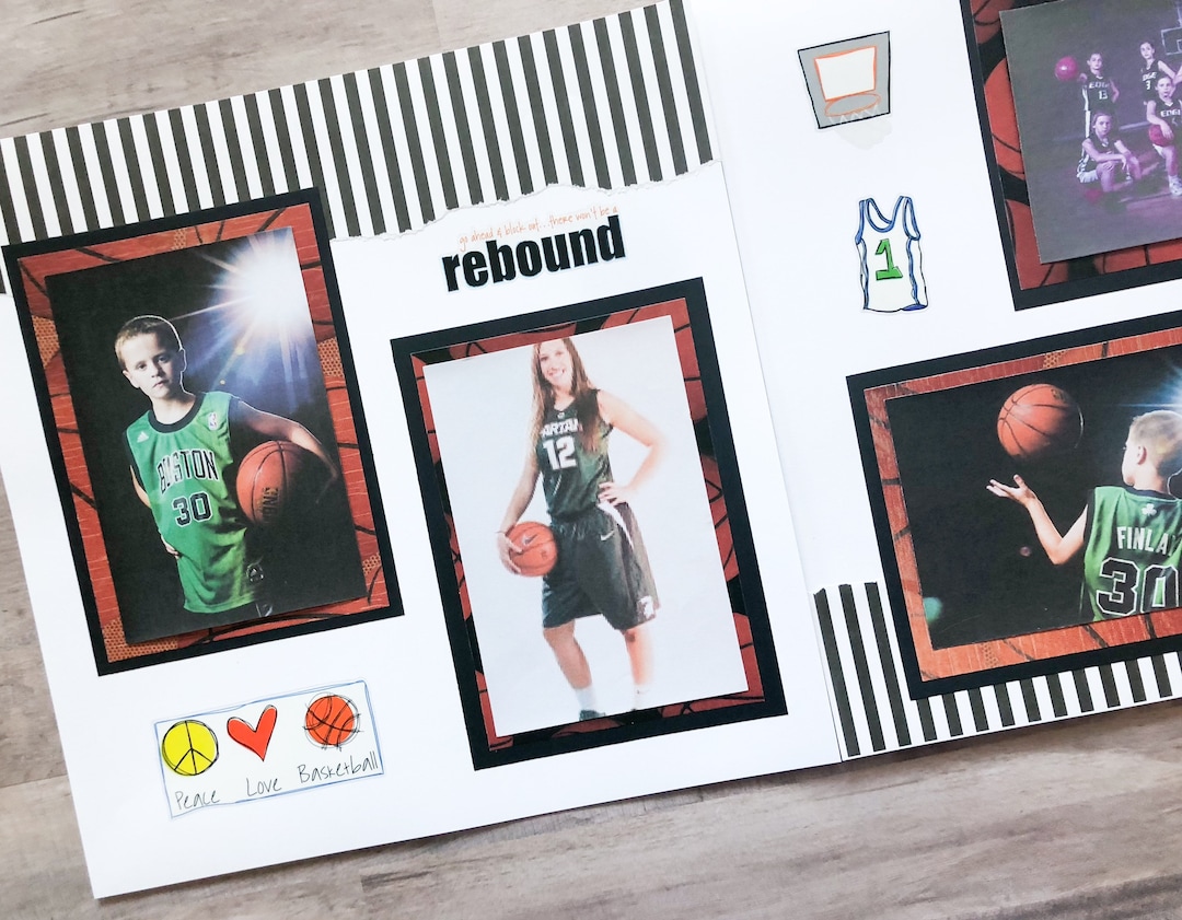 Premade Basketball Scrapbook Pages Basketball Layouts 12 by 12 Premade