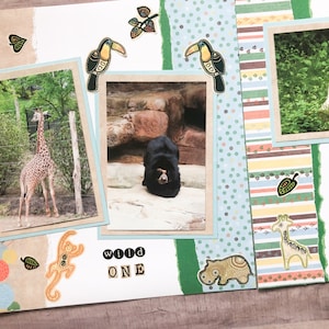 Premade Zoo Scrapbook Pages - Zoo Scrapbook Layouts - Premade Field Trip to Zoo Pages