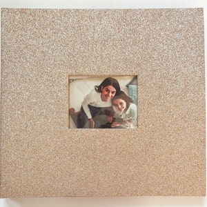 Álbum de recortes dorado brillante - Álbum de fotos familiar - Álbum de recortes de fotos de oro - Álbum de recortes familiar - Álbum de recortes en blanco
