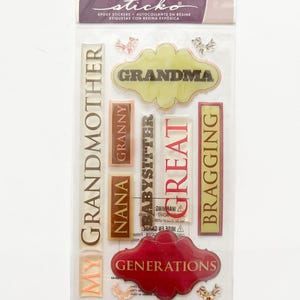 Enfeites para vovó - Adesivos para vovó - Suprimentos para scrapbooking - Suprimentos para fazer cartões para vovó - Enfeites para scrapbooking