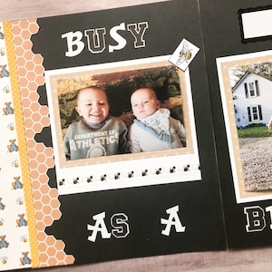 Kids Busy Bee Scrapbook Pages - Kids Scrapbook Layouts - Kids Playful Scrapbook Pages