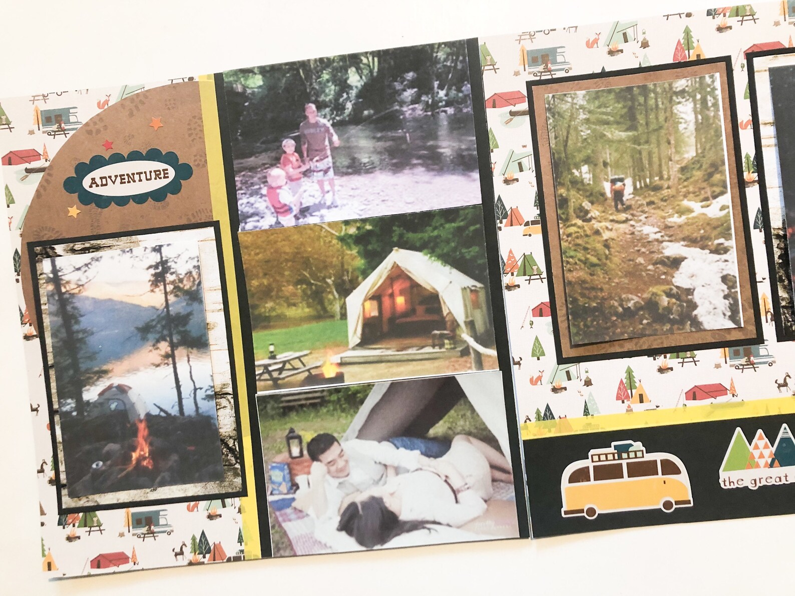 Camping Scrapbook Layouts 12 by 12 Camping Scrapbook Pages Etsy