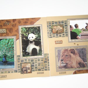 Premade Zoo Scrapbook Pages - Zoo Scrapbook Layouts - Premade Summer Pages