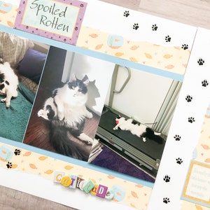 Cat Scrapbook Pages - Premade Cat Scrapbook Pages - Kitten Scrapbook Layouts - Pet Pages