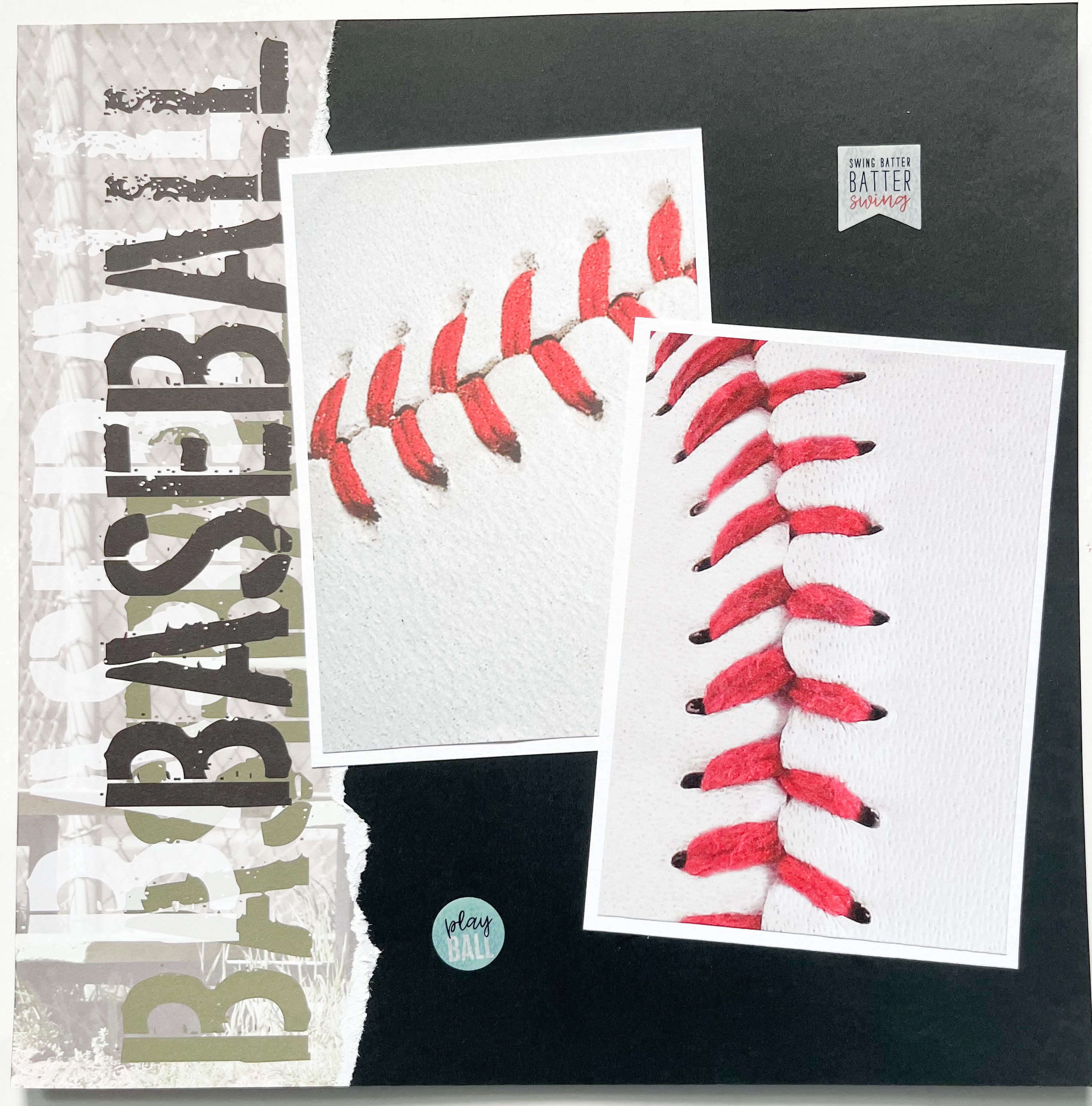 12 by 12 Premade Baseball Pages- Baseball Scrapbook Layout - Premade ...