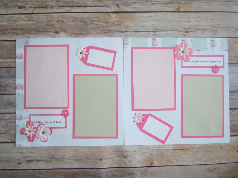 Mint and Pink Wedding Scrapbook Album Pink and Mint Etsy