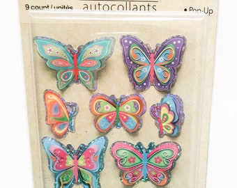 Butterfly Stickers - Scrapbooking Supplies - Multicolored Butterfly Embellishments - Card Making Supplies - Scrapbooking Embellishments