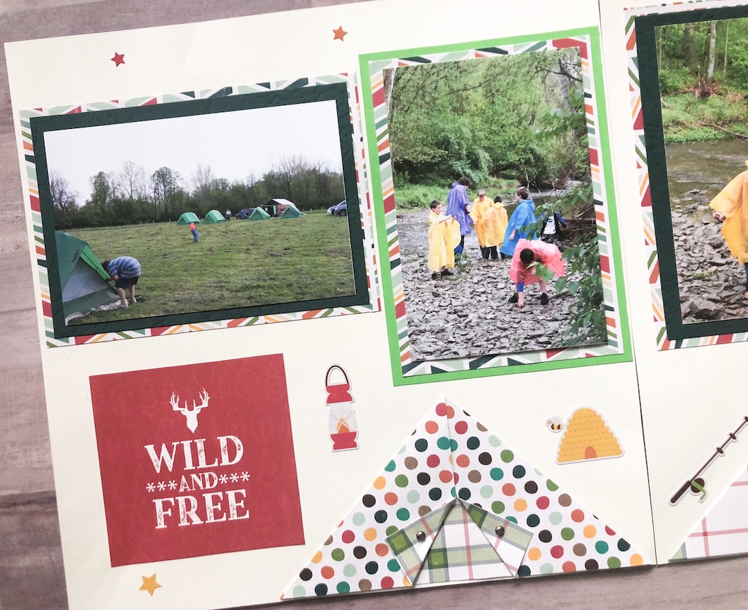 Camping Scrapbook Layouts Camping Scrapbook Pages Premade Camping