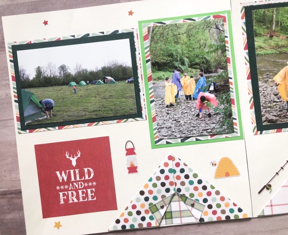 Camping Scrapbook Layouts Camping Scrapbook Pages Premade - Etsy