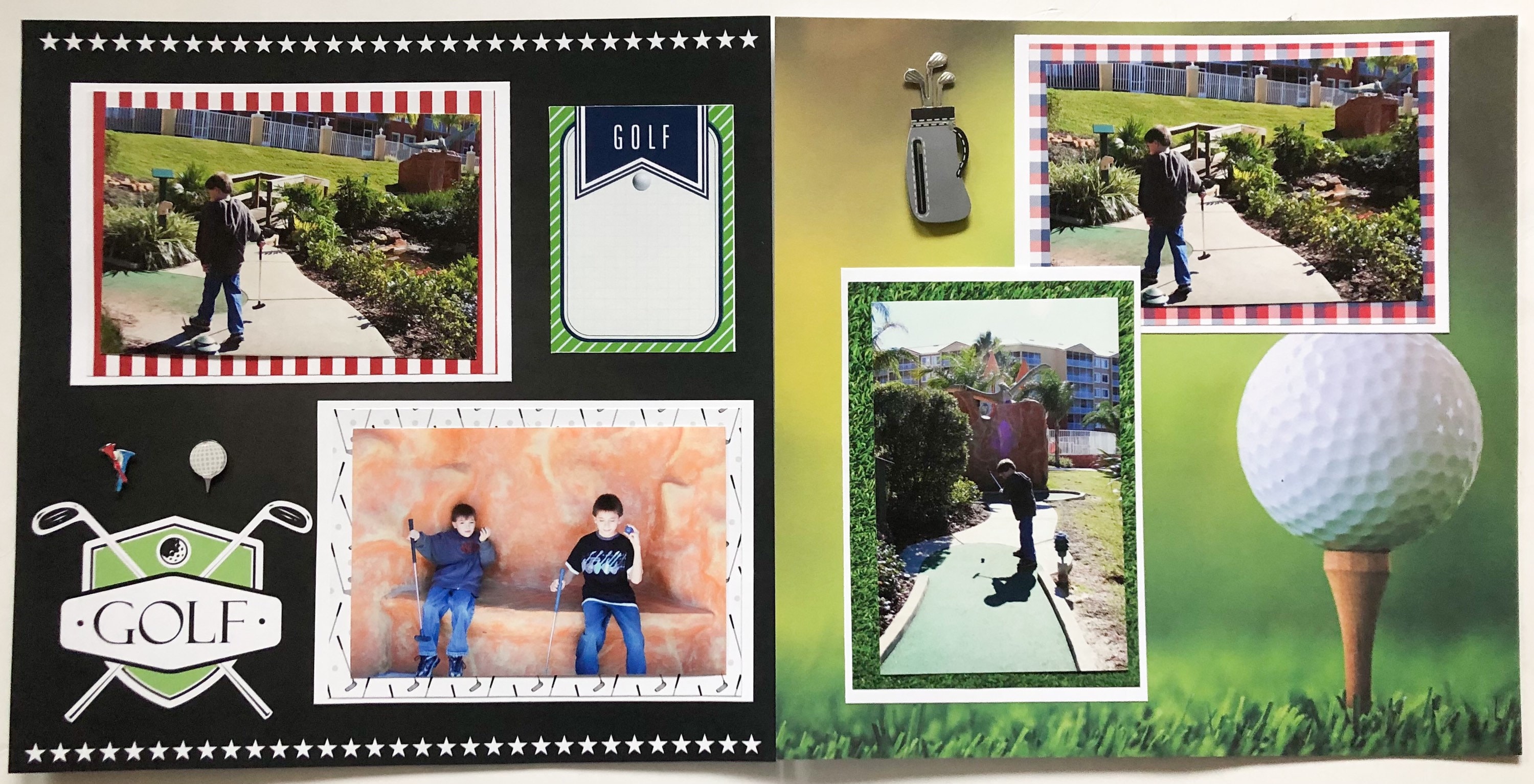 Golf Scrapbook Pages Dad Scrapbook Layout Premade Sports Pages Etsy