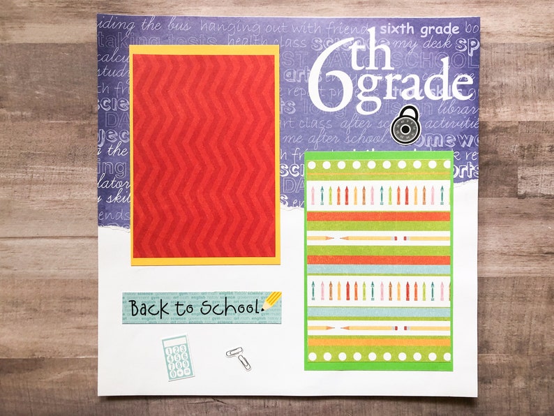 Sixth Grade Scrapbook Pages Back to School Pages Premade Sixth Grade Layouts Sixth Grade Scrapbook Layouts Back to School Layout image 8