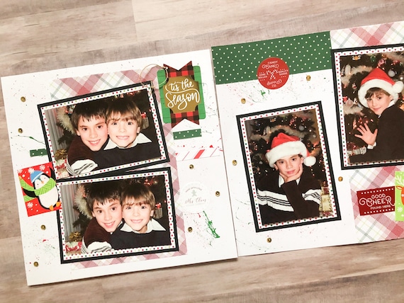 Christmas Scrapbook Layouts Premade Christmas Pages Premade Christmas  Layouts Christmas Scrapbooking 