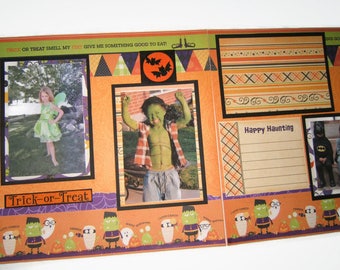 Halloween Scrapbook Pages - Premade Halloween Scrapbook Pages - Halloween Layout - Halloween Pages - Halloween Scrapbook Layouts - Halloween