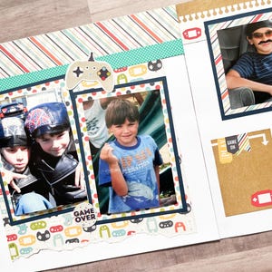 Boy Pages - Video Game Scrapbook Layout - Boy scrapbook pages - Video Game premade scrapbook pages - Robot scrapbook pages