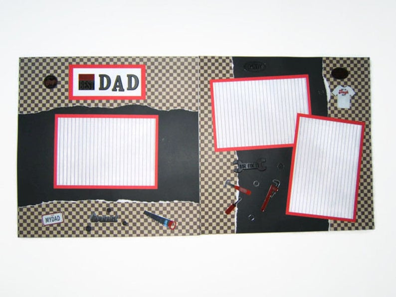 Dad scrapbook pages Premade Dad Scrapbook Pages Dad Scrapbook Layouts Premade Dad Scrapbook Layouts Father's Day Scrapbook Pages image 3