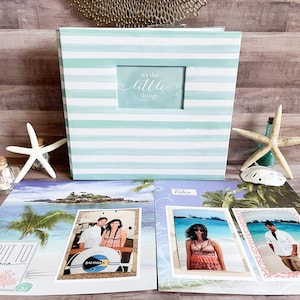 Beach Scrapbook album - Travel Photo Album - Premade Vacation Scrapbook - Travel Journal Album