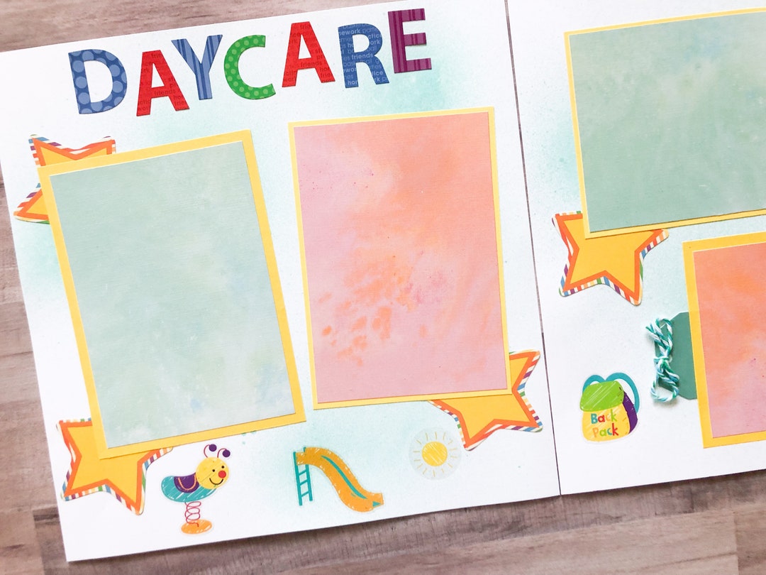 Daycare Scrapbook Pages School Layout Premade Day Care Etsy