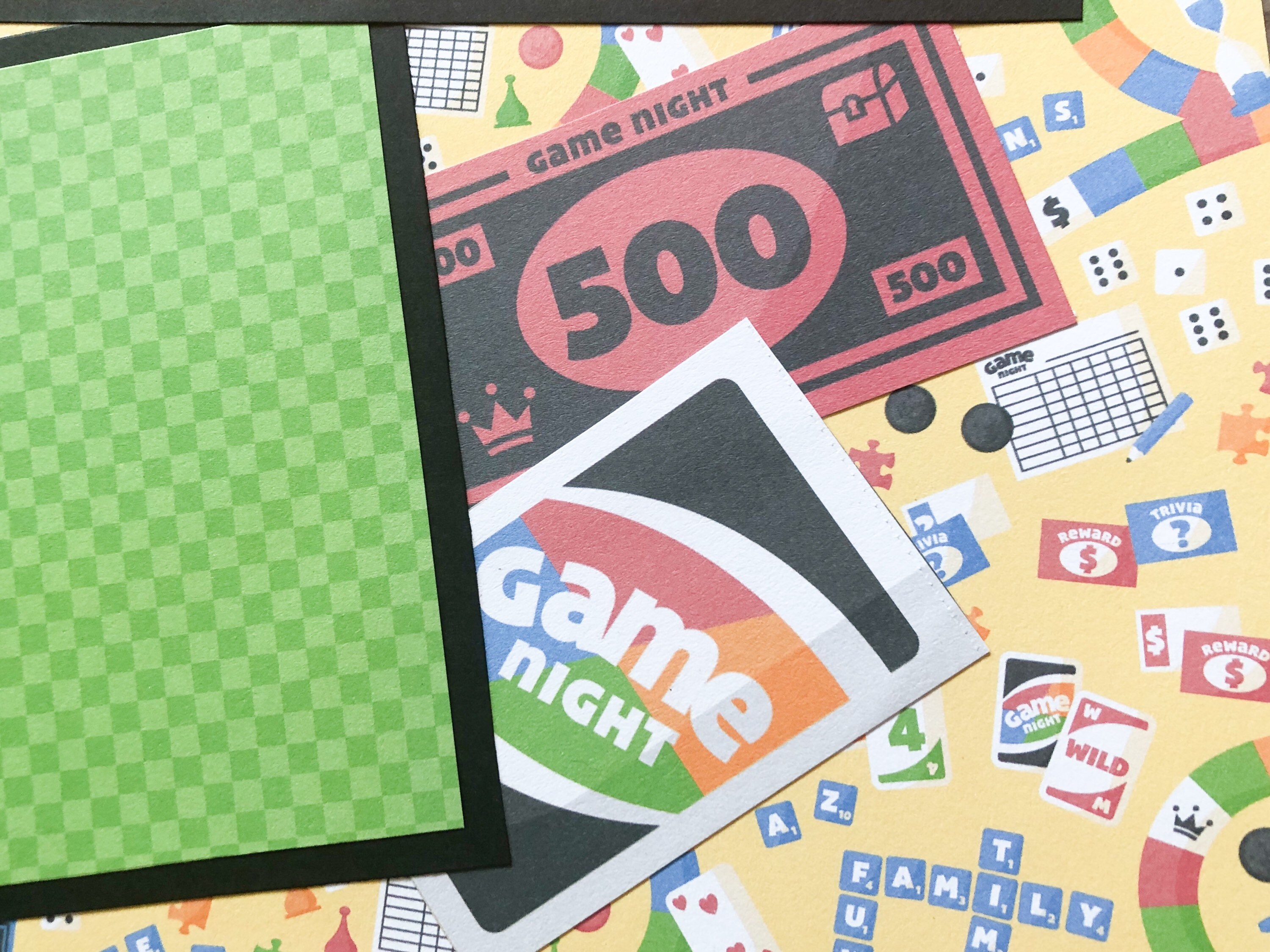 Family Game Night Scrapbook Layout Game Night Scrapbook Etsy
