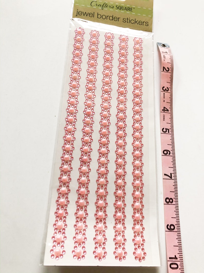 Jewel Border Stickers Pink Jewel Stickers Jewel Embellishments Card