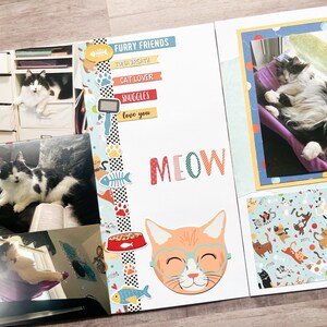 Cat Scrapbook Pages - Premade Cat Scrapbook Pages - Kitten Scrapbook Layouts - Pet Pages