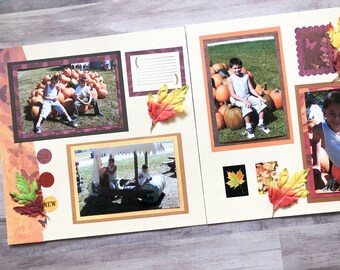 Fall Scrapbook Pages - Autumn Layouts - Premade Pumpkin Pages