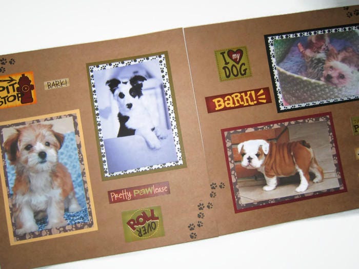 Dog Scrapbook Pages Puppy Scrapbook Pages Premade Dog Etsy