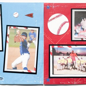Baseball Scrapbook Pages - Premade Baseball Layouts - 12 by 12 Premade ...