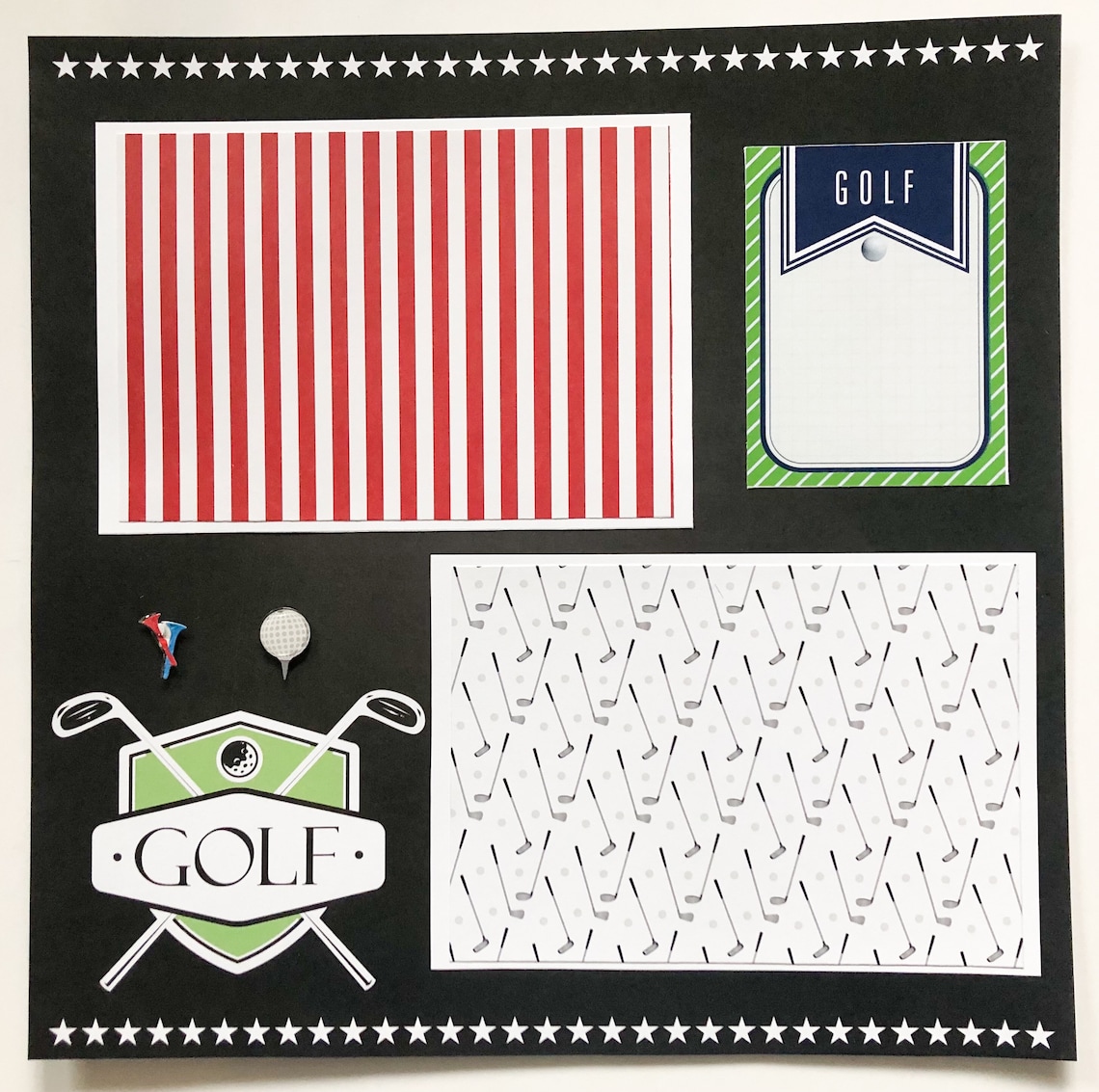 Golf Scrapbook Pages Dad Scrapbook Layout Premade Sports Etsy