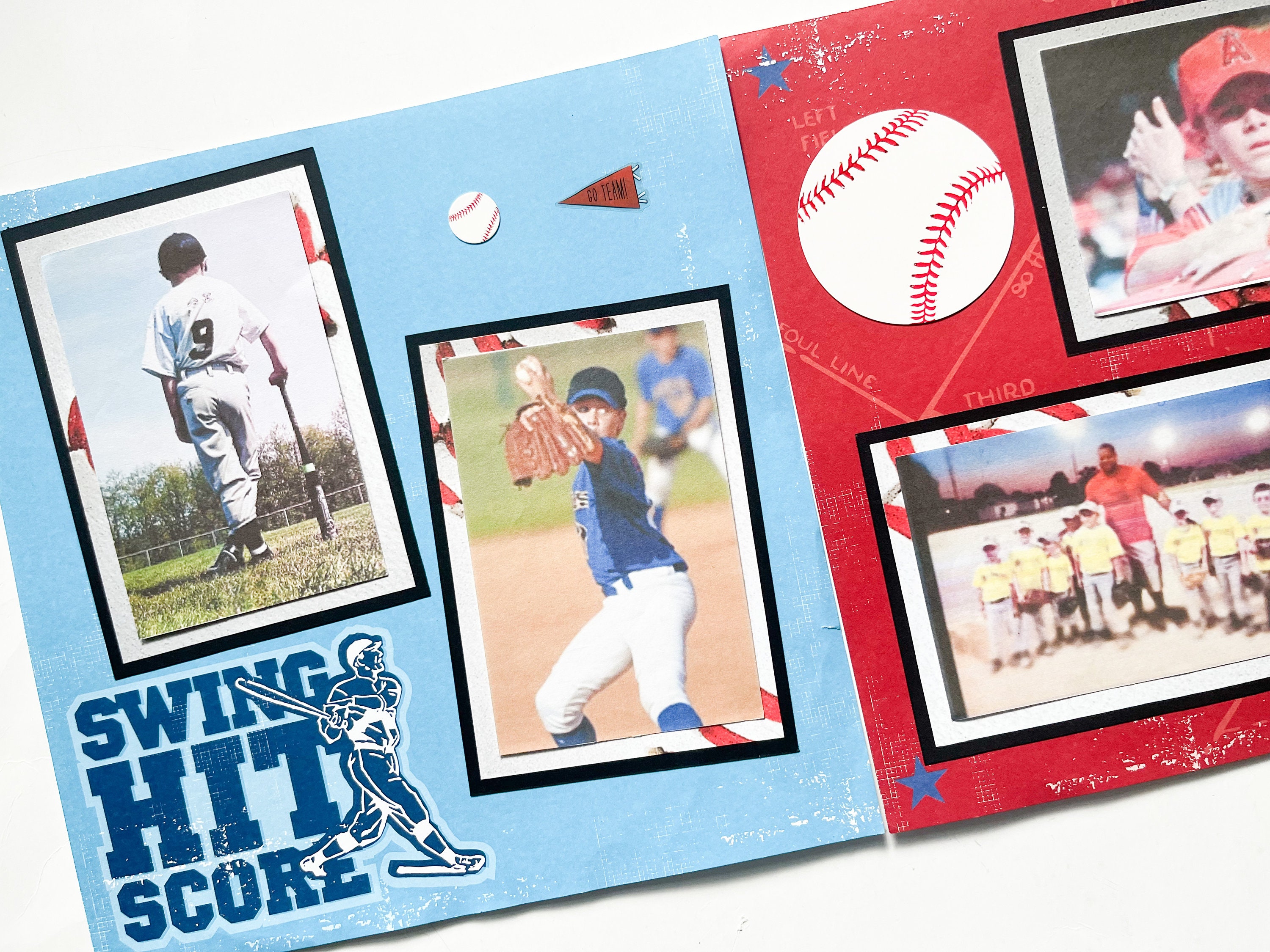 Baseball Scrapbook Pages - Premade Baseball Layouts - 12 by 12 Premade ...