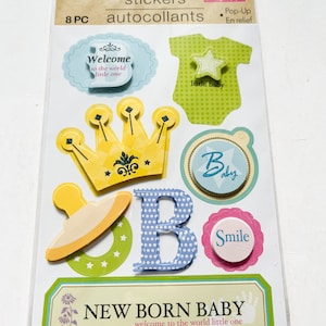 Baby Boy Embellishments - Baby Stickers - Scrapbooking Supplies - Baby Boy Card Making Supplies - Scrapbooking Embellishments
