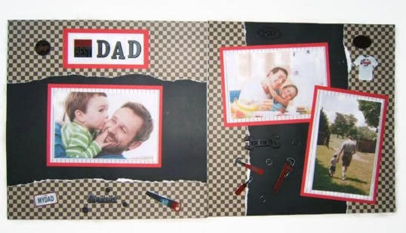 Dad scrapbook pages Premade Dad Scrapbook Pages Dad Scrapbook Layouts Premade Dad Scrapbook Layouts Father's Day Scrapbook Pages image 2